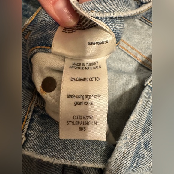 Agolde Fitted 90s Straight Leg Jeans, Organic Cotton, Size 24 - Picture 3 of 13